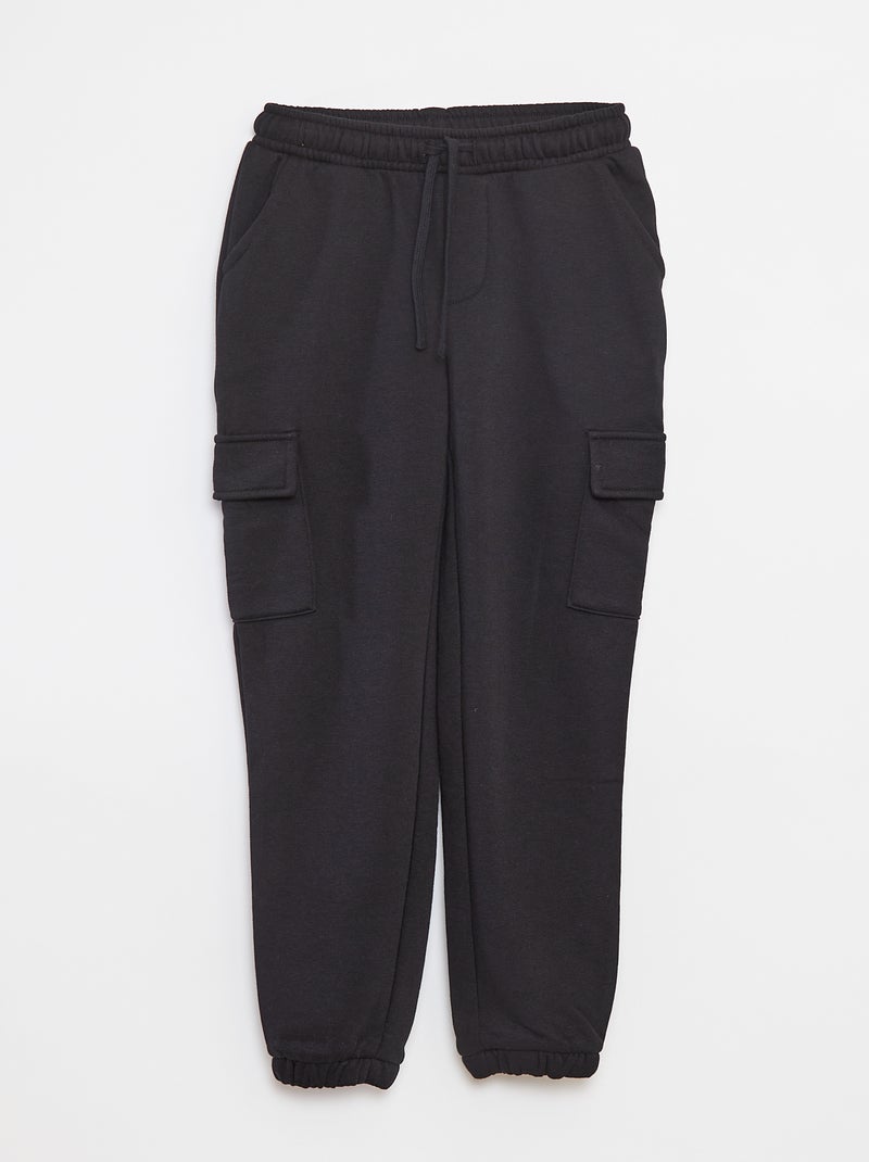 Joggers in tessuto felpato con tasche nero - Kiabi
