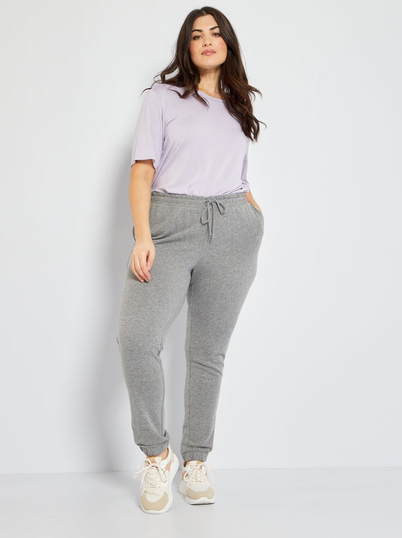 Joggers in tessuto felpato GRIGIO - Kiabi