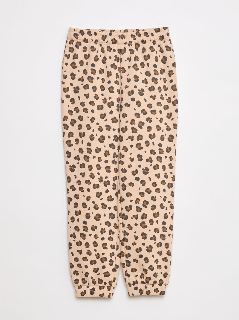 Joggers in tessuto felpato leggero Beige - Kiabi