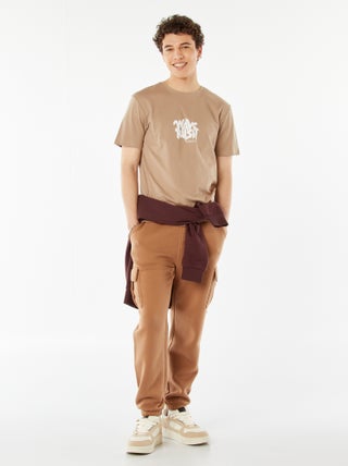 Joggers in tessuto felpato multi-tasche in tessuto felpato
