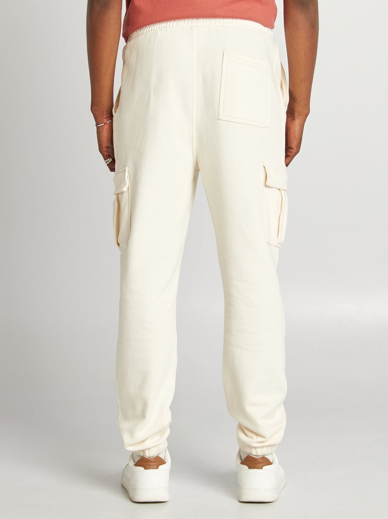 Joggers in tessuto felpato multi-tasche in tessuto felpato BIANCO - Kiabi
