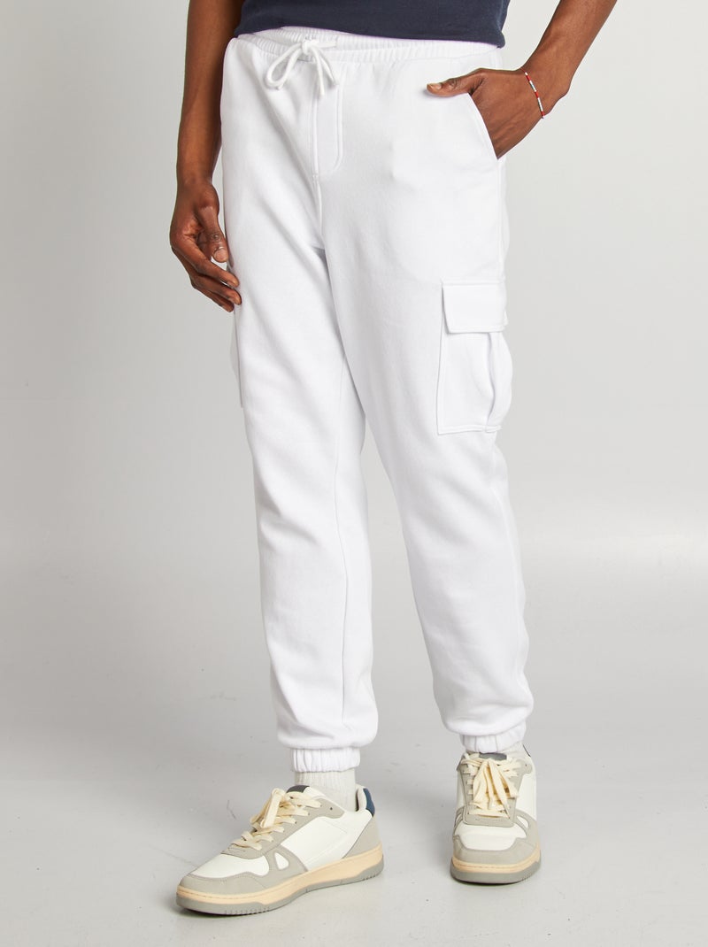 Joggers in tessuto felpato multi-tasche in tessuto felpato bianco - Kiabi