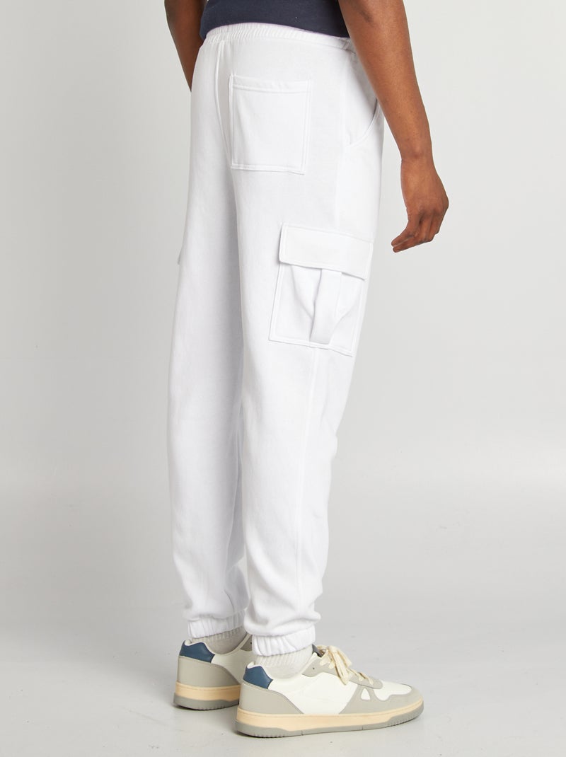 Joggers in tessuto felpato multi-tasche in tessuto felpato bianco - Kiabi