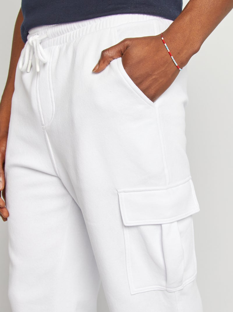 Joggers in tessuto felpato multi-tasche in tessuto felpato bianco - Kiabi
