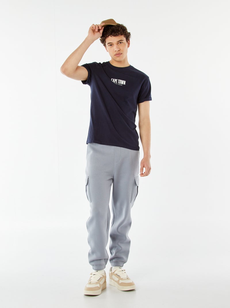 Joggers in tessuto felpato multi-tasche in tessuto felpato Blu - Kiabi