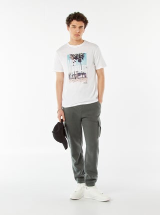 Joggers in tessuto felpato multi-tasche in tessuto felpato