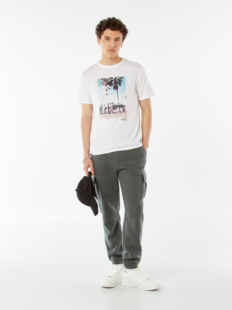 Joggers in tessuto felpato multi-tasche in tessuto felpato Kaki - Kiabi