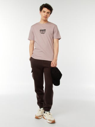 Joggers in tessuto felpato multi-tasche in tessuto felpato