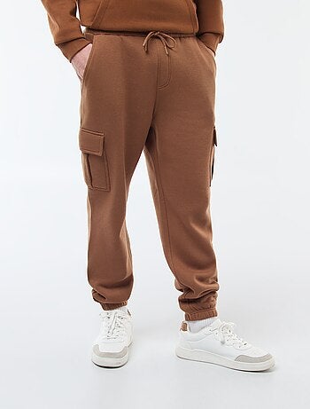 Joggers in tessuto felpato multi-tasche in tessuto felpato