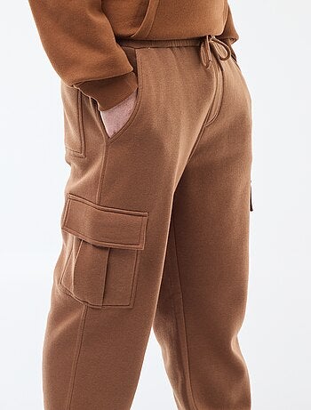 Joggers in tessuto felpato multi-tasche in tessuto felpato