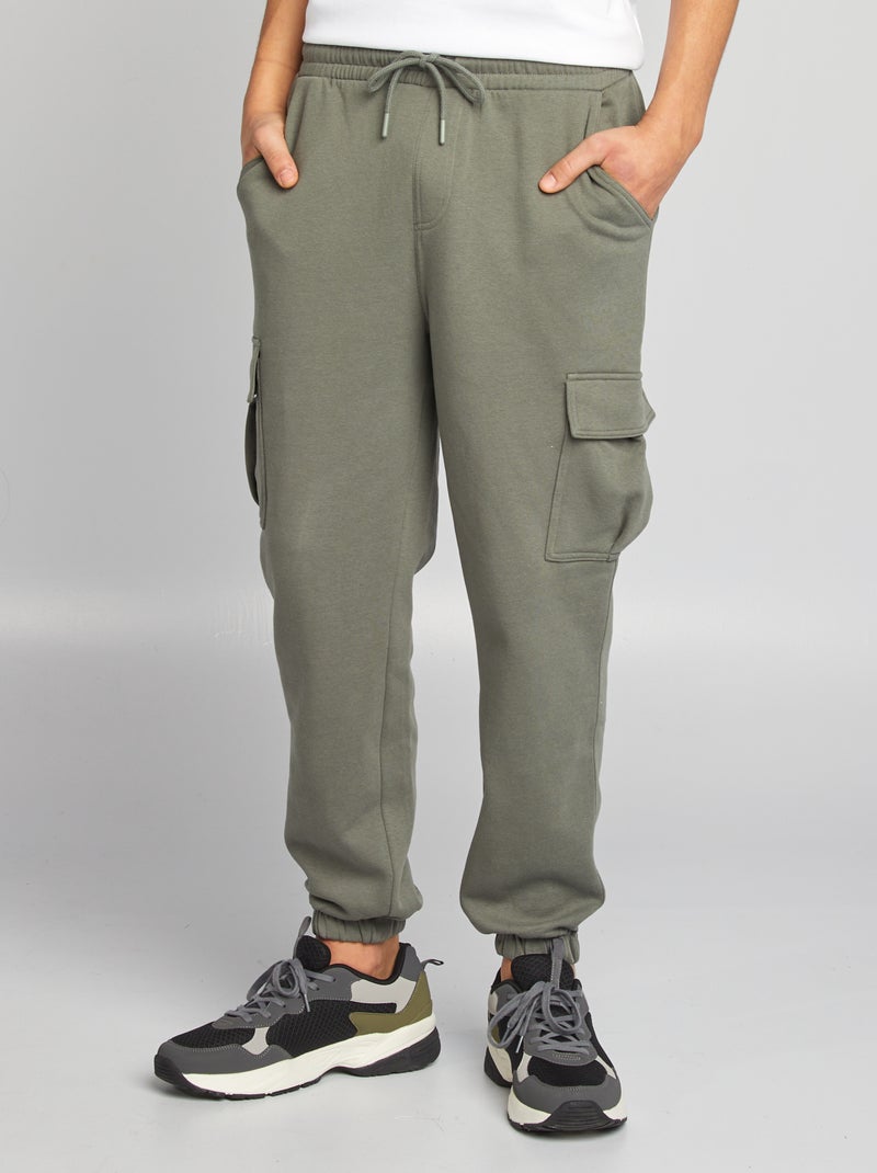 Joggers in tessuto felpato multi-tasche in tessuto felpato VERDE - Kiabi