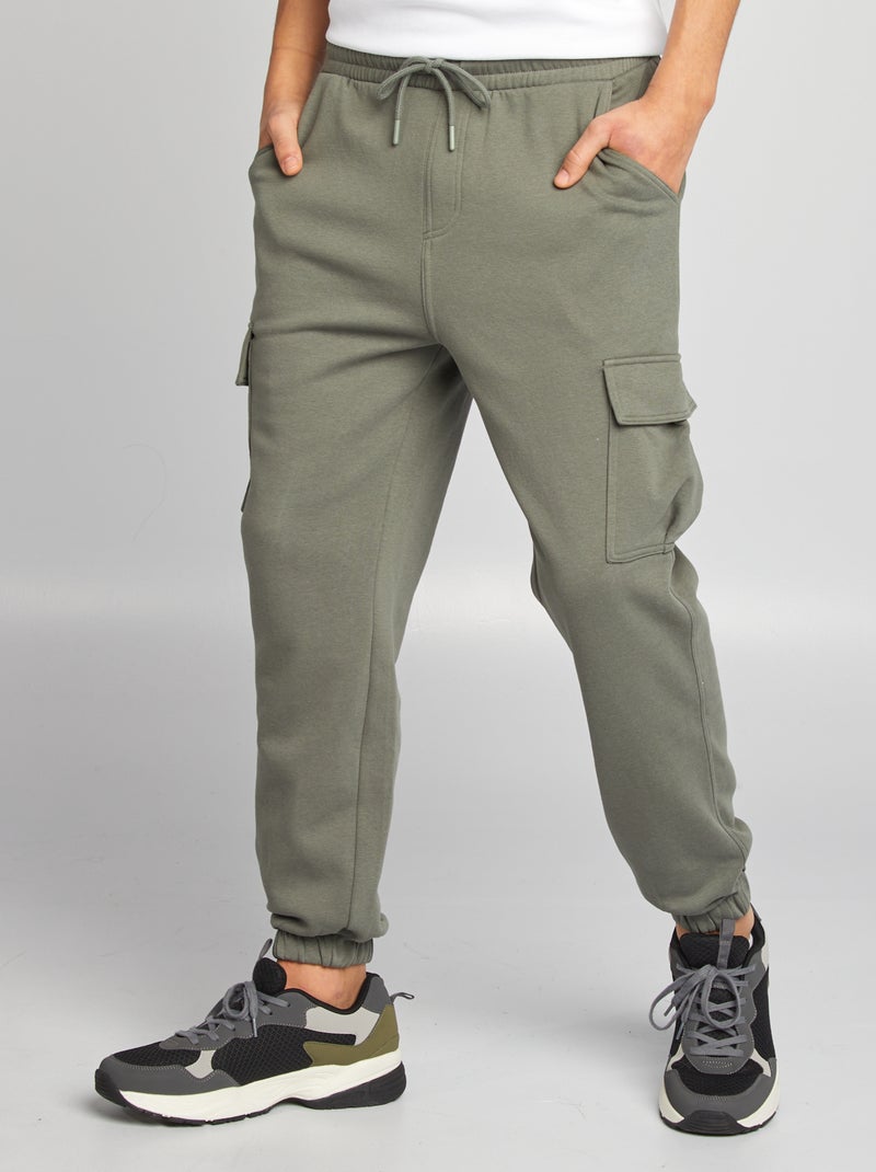 Joggers in tessuto felpato multi-tasche in tessuto felpato VERDE - Kiabi