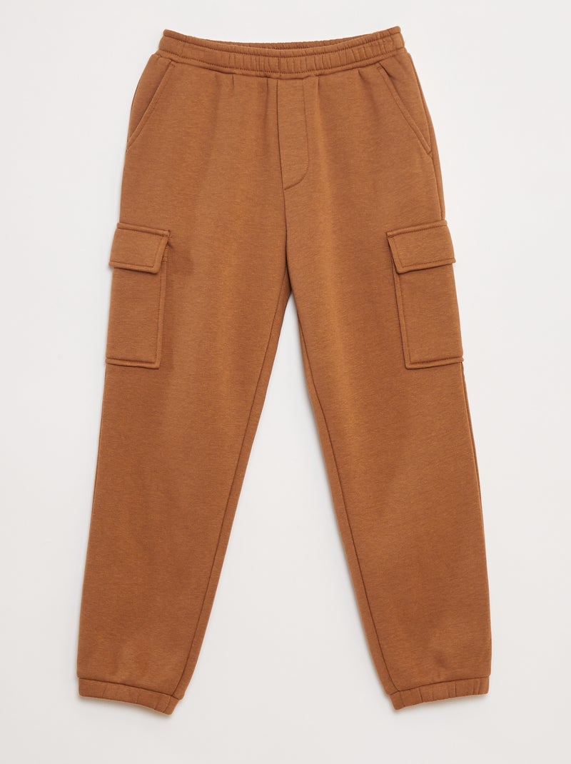 Joggers in tessuto felpato multitasche Beige - Kiabi