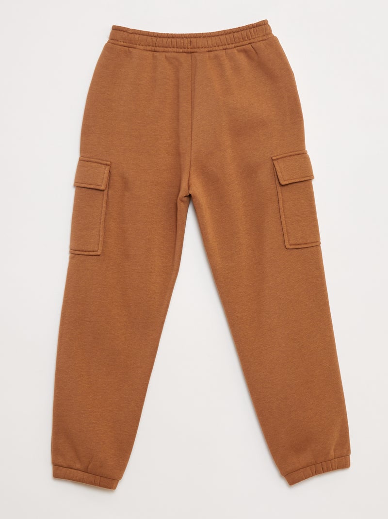 Joggers in tessuto felpato multitasche Beige - Kiabi