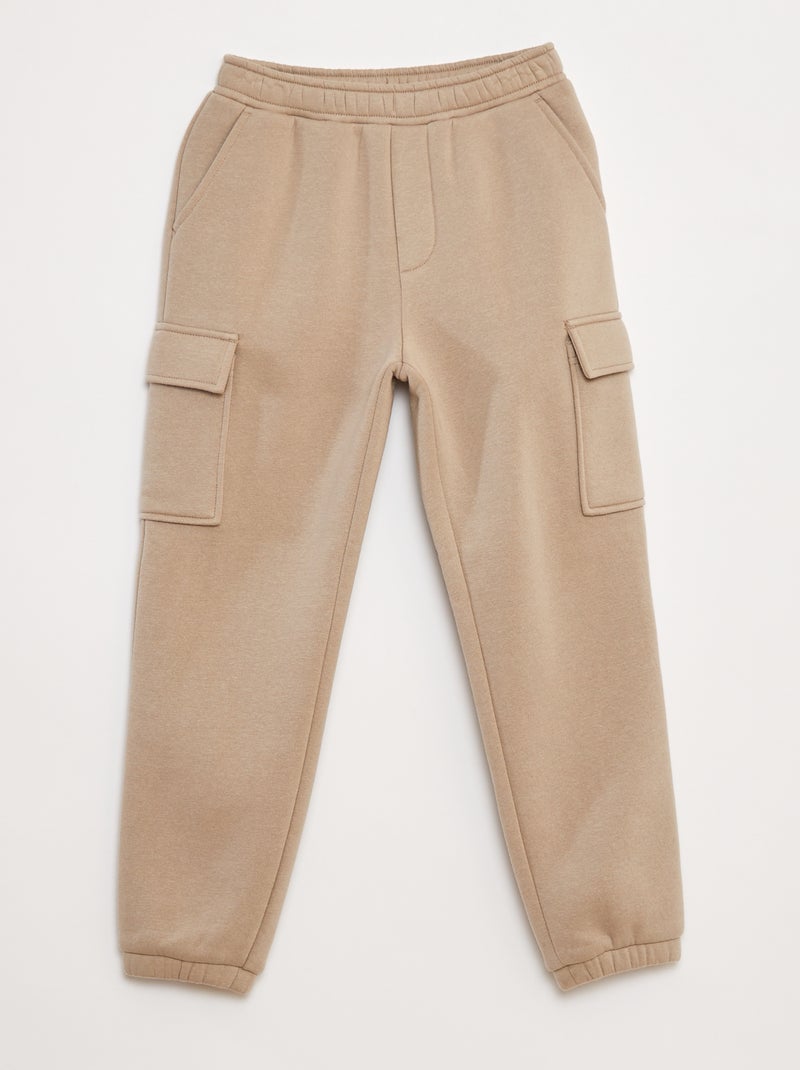 Joggers in tessuto felpato multitasche beige - Kiabi