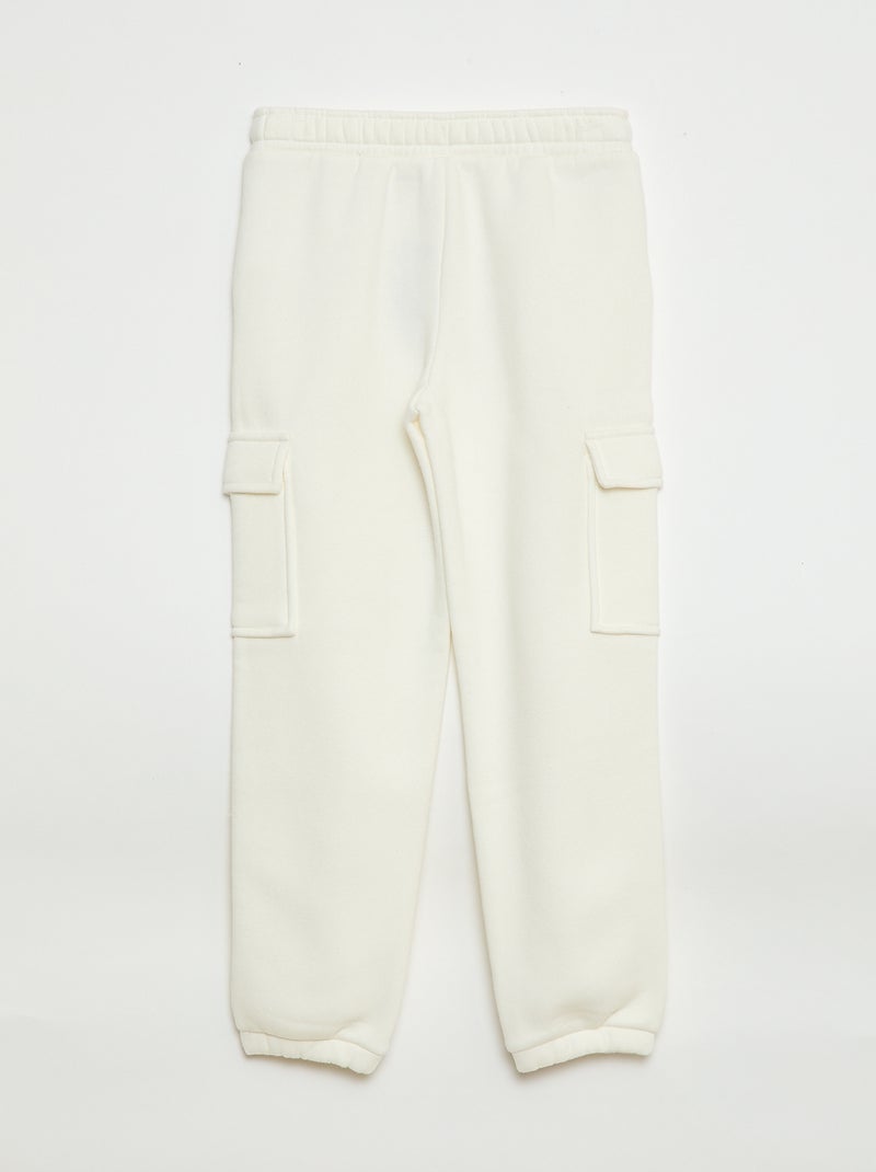 Joggers in tessuto felpato multitasche Bianco - Kiabi