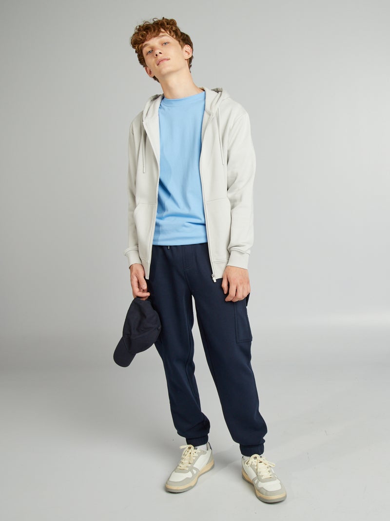 Joggers in tessuto felpato multitasche blu - Kiabi