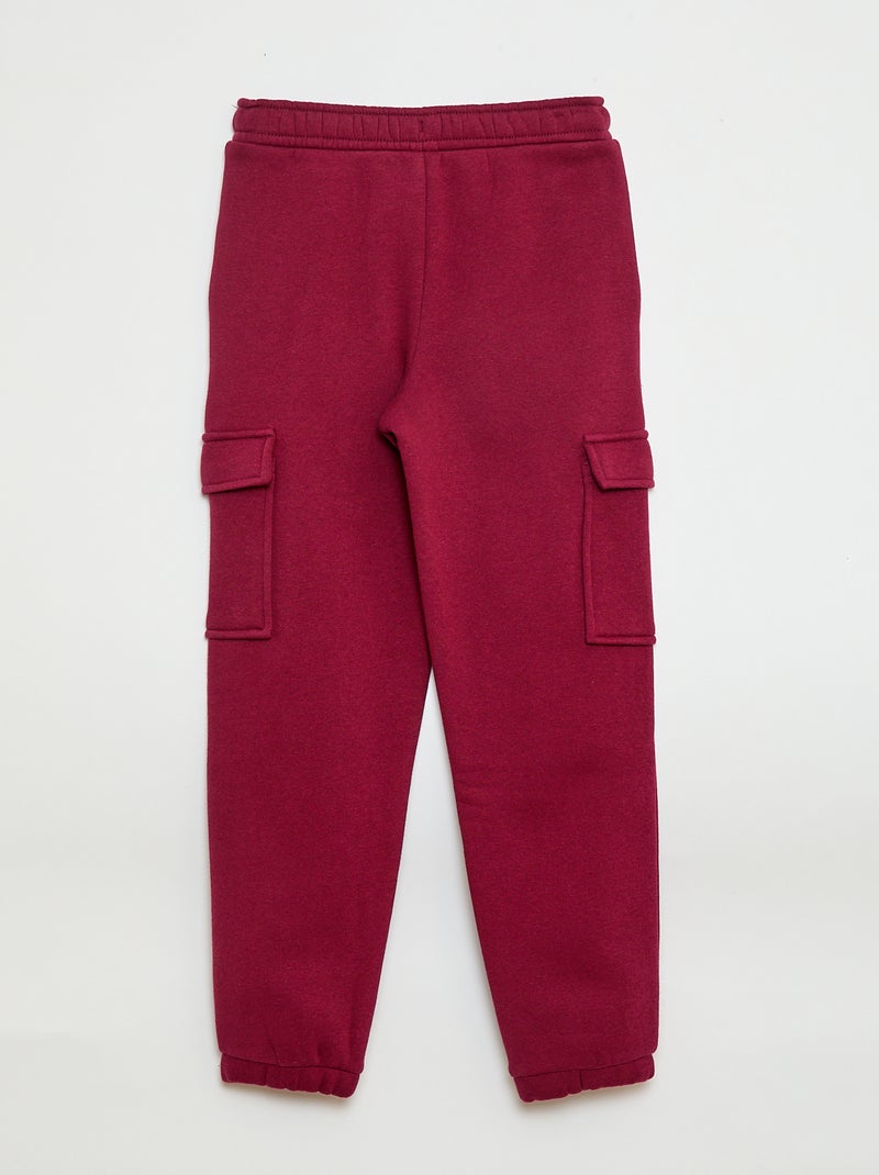 Joggers in tessuto felpato multitasche Rosso - Kiabi