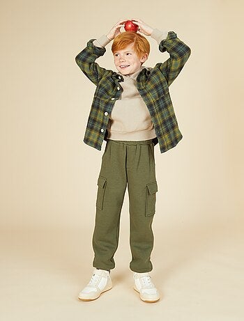 Joggers in tessuto felpato multitasche