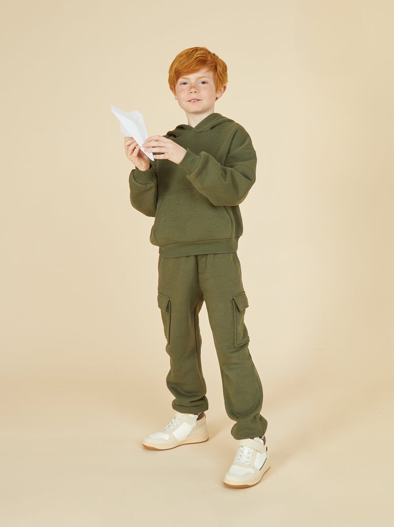 Joggers in tessuto felpato multitasche Verde - Kiabi