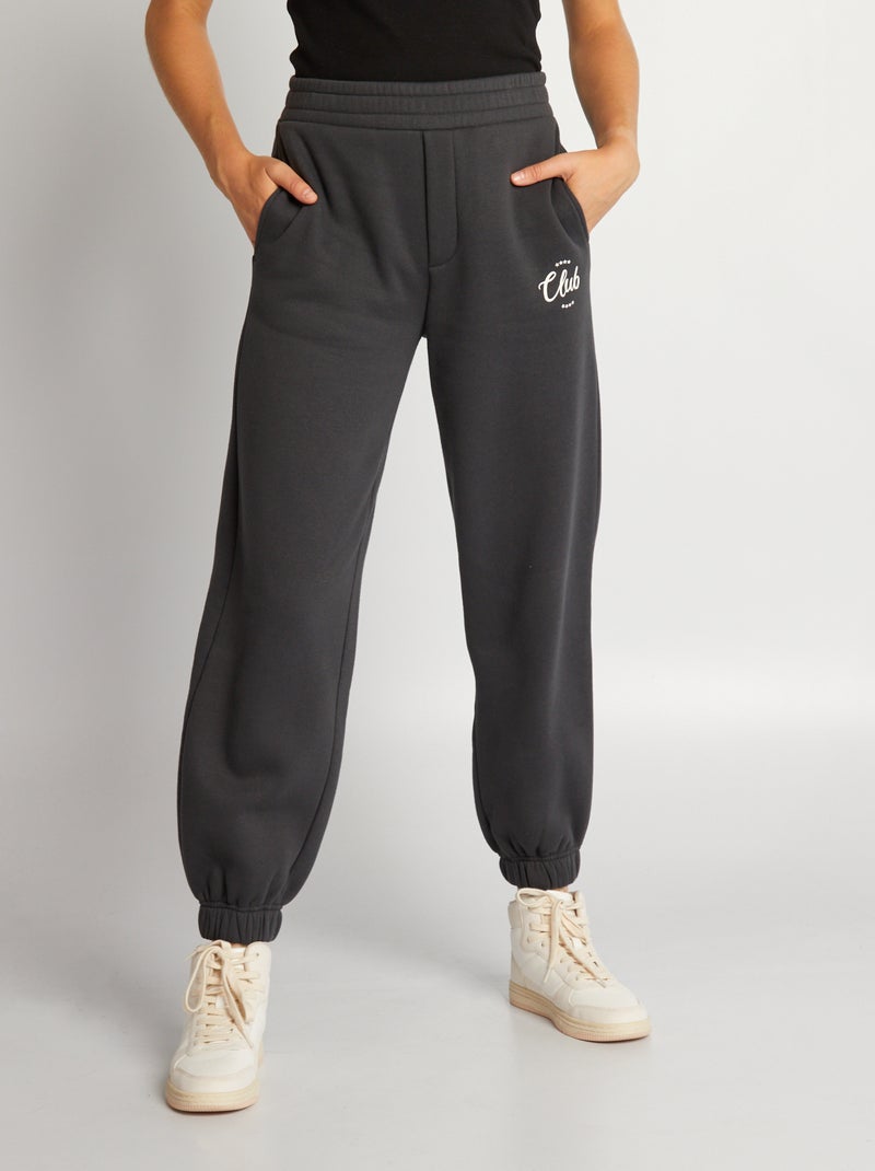 Joggers in tessuto felpato NERO - Kiabi