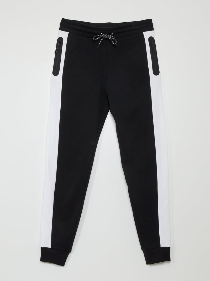 Joggers in tessuto felpato nero - Kiabi