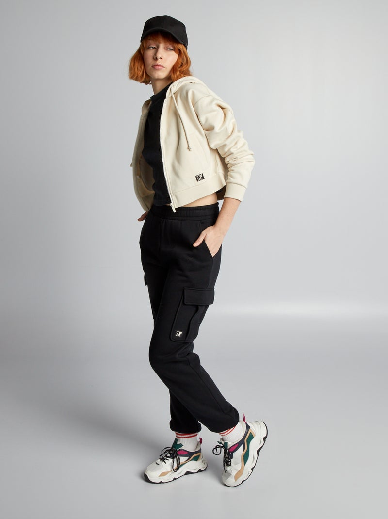 Joggers in tessuto felpato NERO - Kiabi