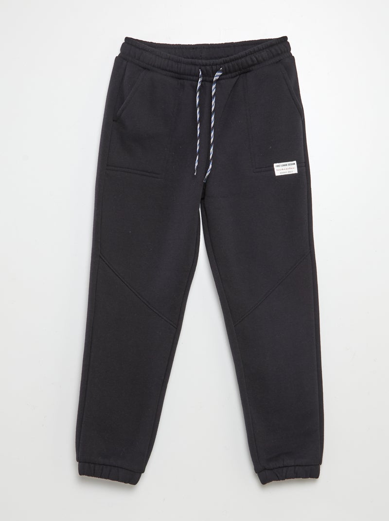 Joggers in tessuto felpato nero - Kiabi