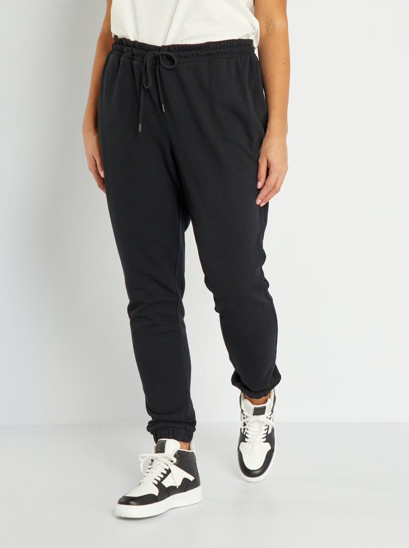 Joggers in tessuto felpato nero - Kiabi