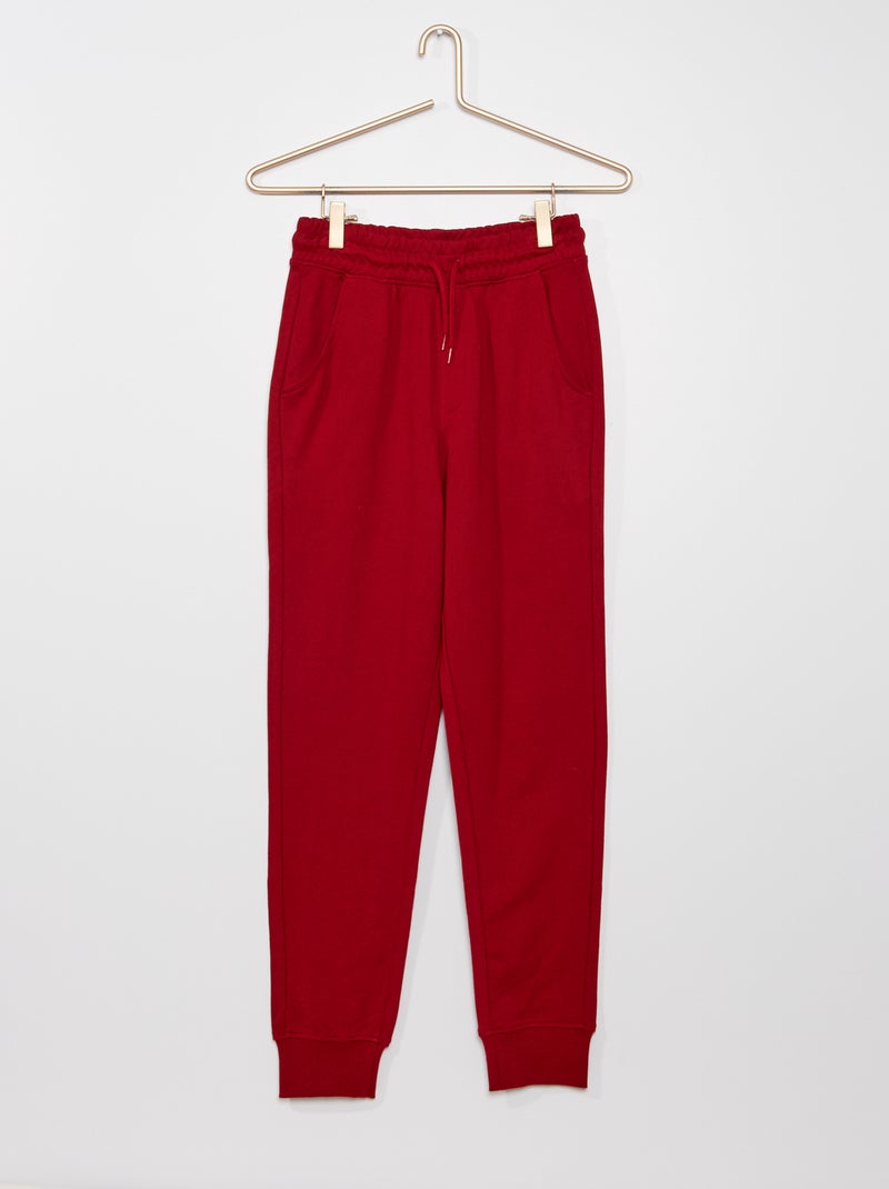 Joggers in tessuto felpato rosso bordeaux - Kiabi