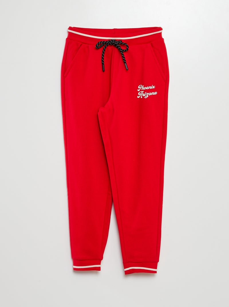 Joggers in tessuto felpato ROSSO - Kiabi