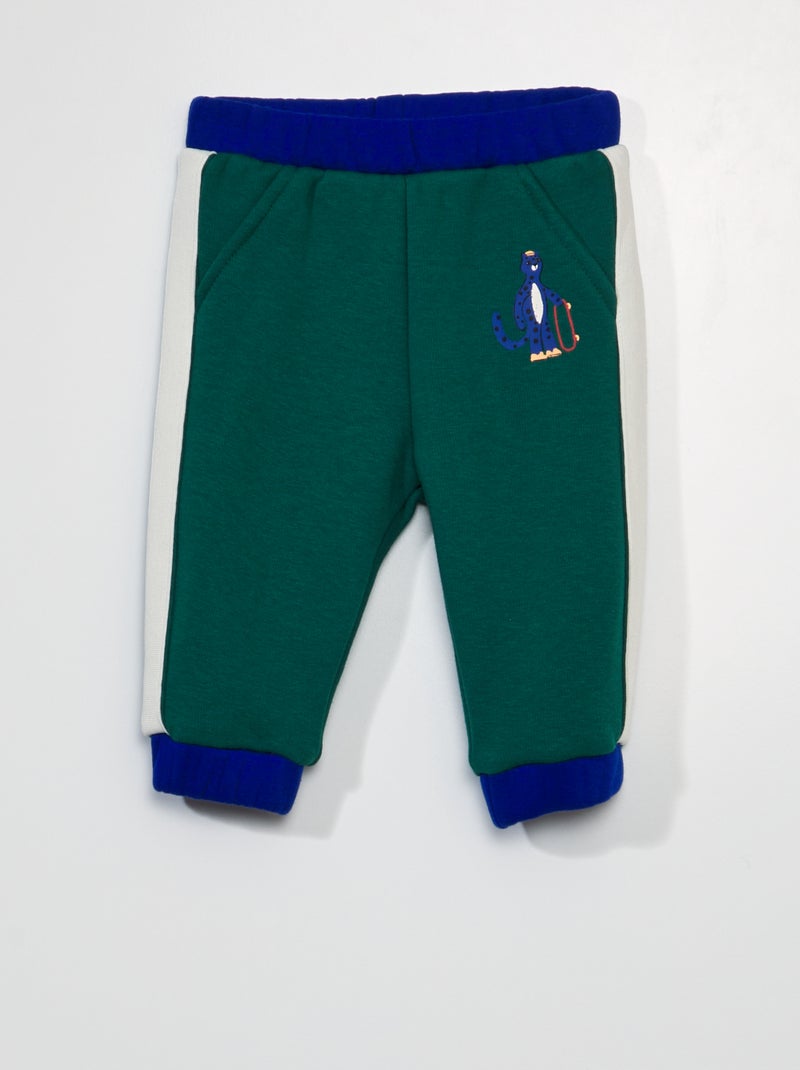 Joggers in tessuto felpato stampato VERDE - Kiabi