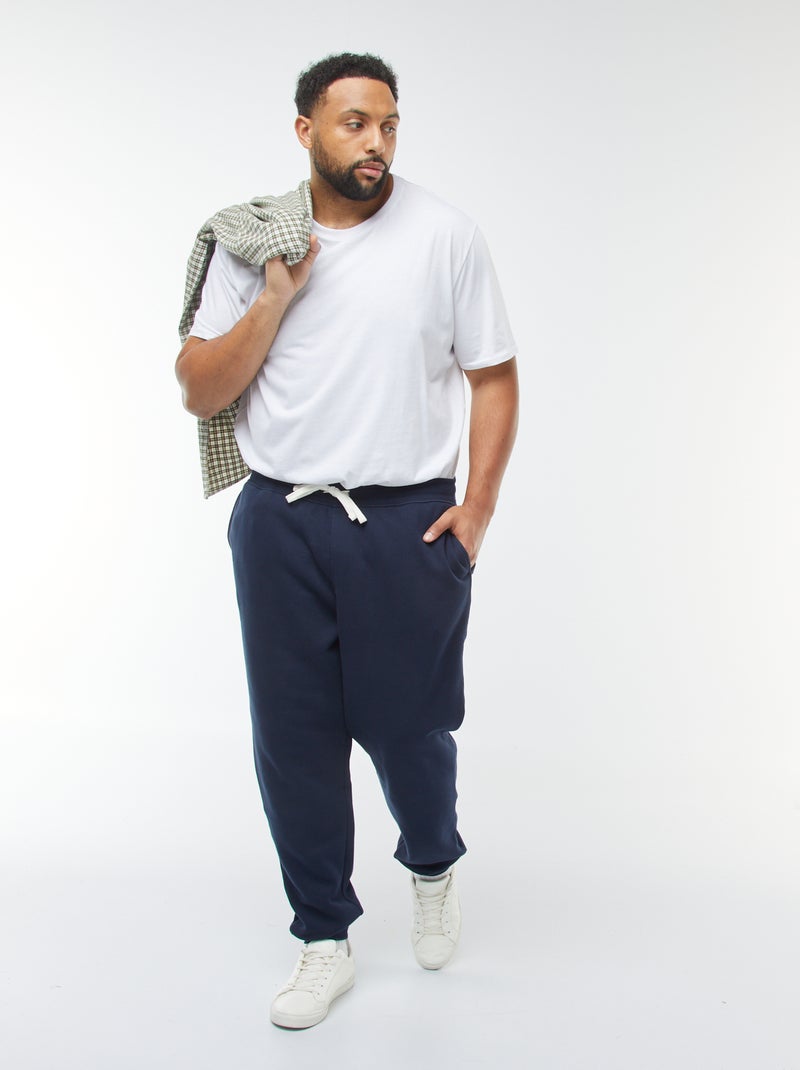 Joggers in tessuto felpato tinta unita Blu - Kiabi