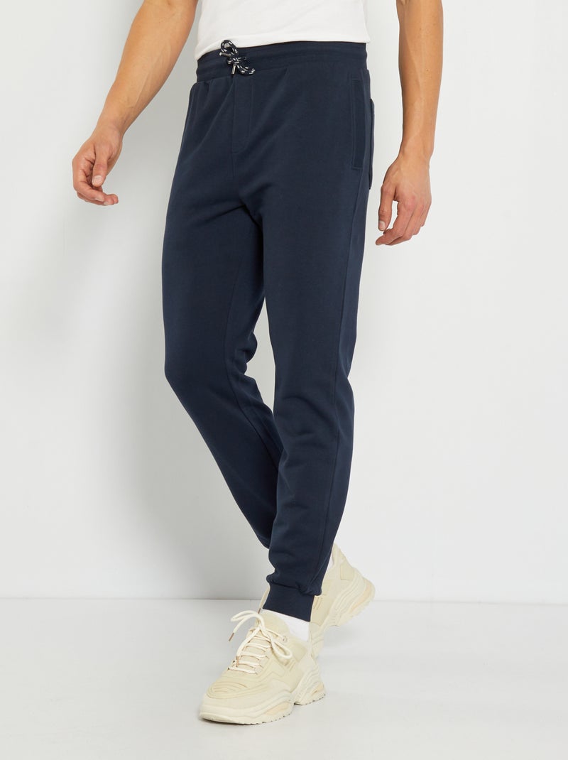 Joggers in tessuto felpato tinta unita BLU - Kiabi