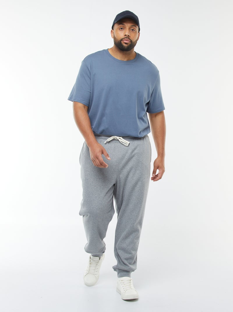 Joggers in tessuto felpato tinta unita Grigio - Kiabi