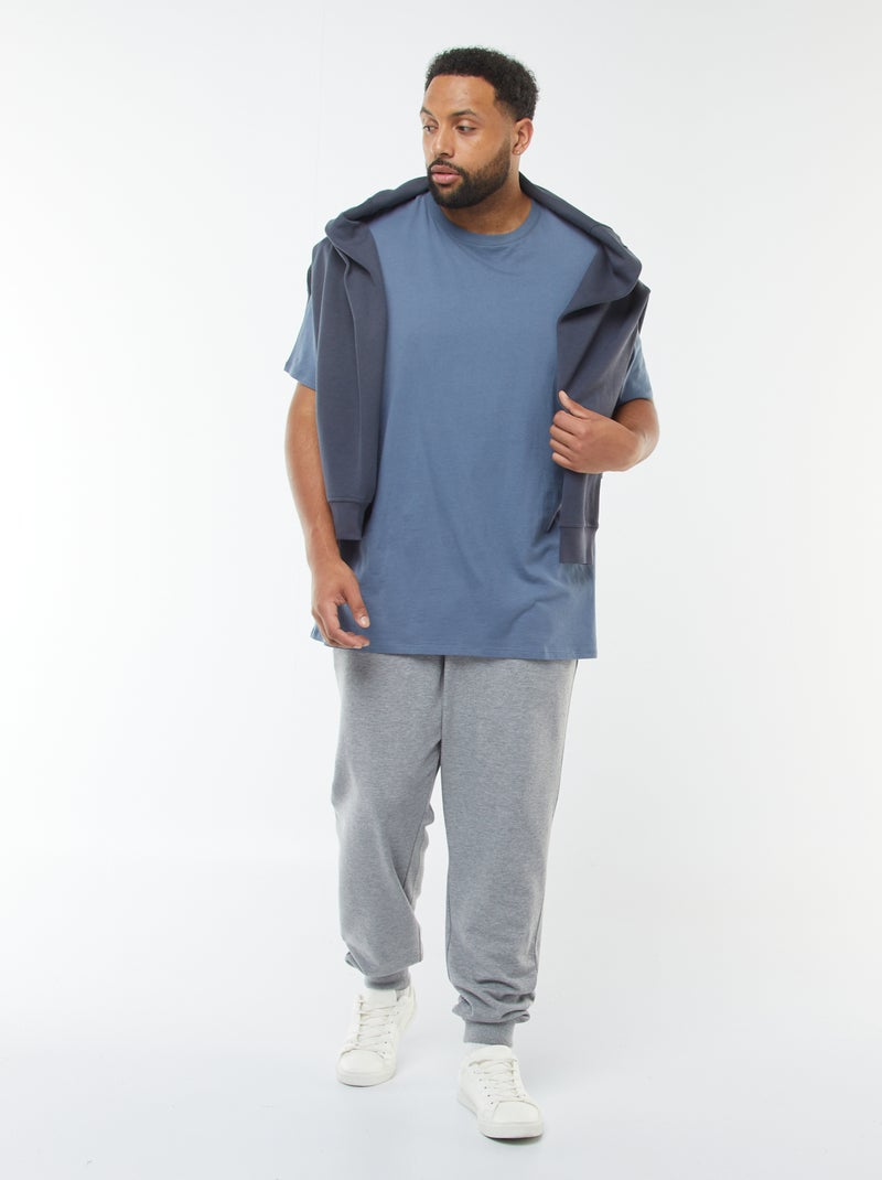 Joggers in tessuto felpato tinta unita Grigio - Kiabi