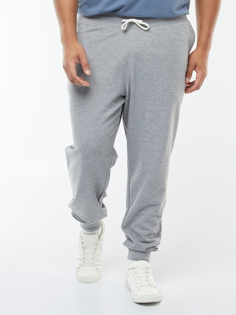 Joggers in tessuto felpato tinta unita Grigio - Kiabi