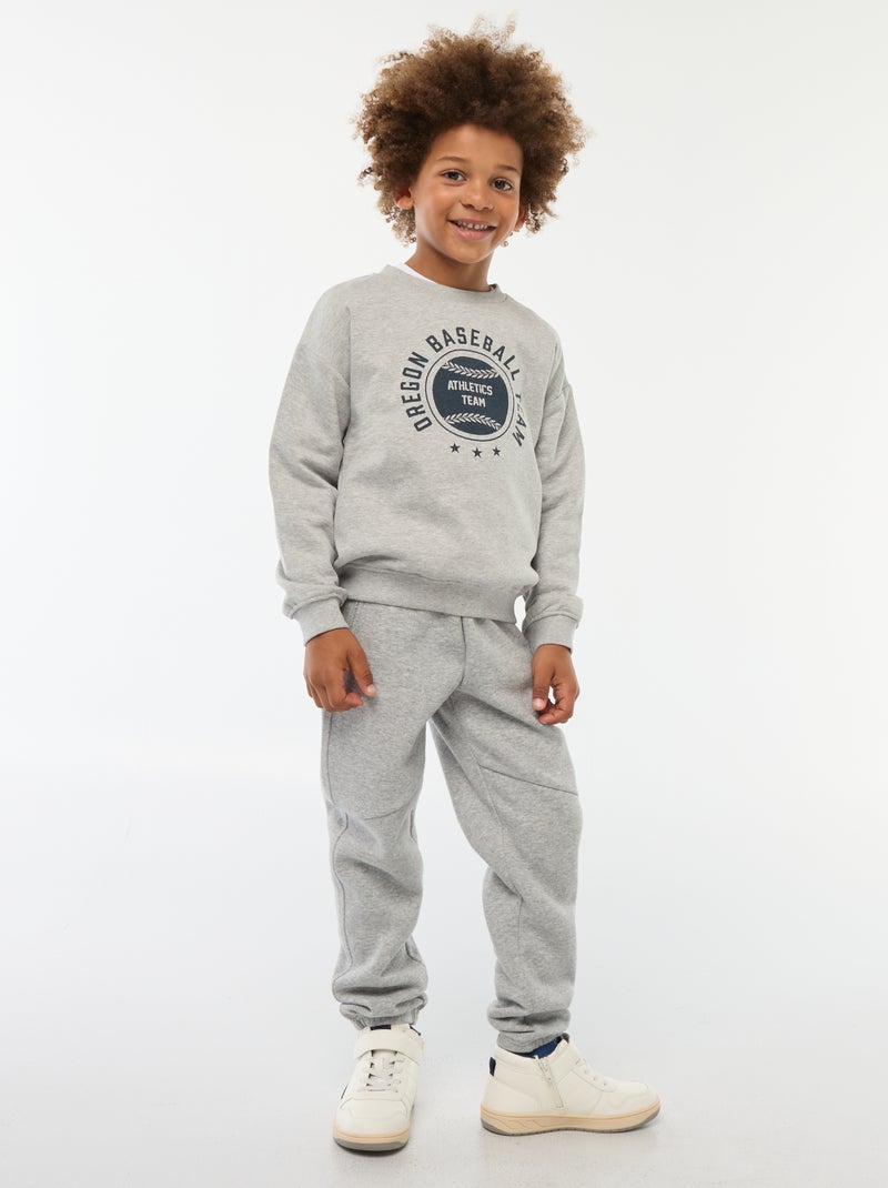 Joggers in tessuto felpato tinta unita Grigio - Kiabi