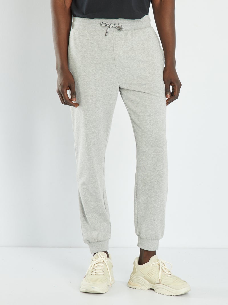 Joggers in tessuto felpato tinta unita GRIGIO - Kiabi