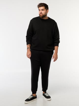 Joggers in tessuto felpato tinta unita