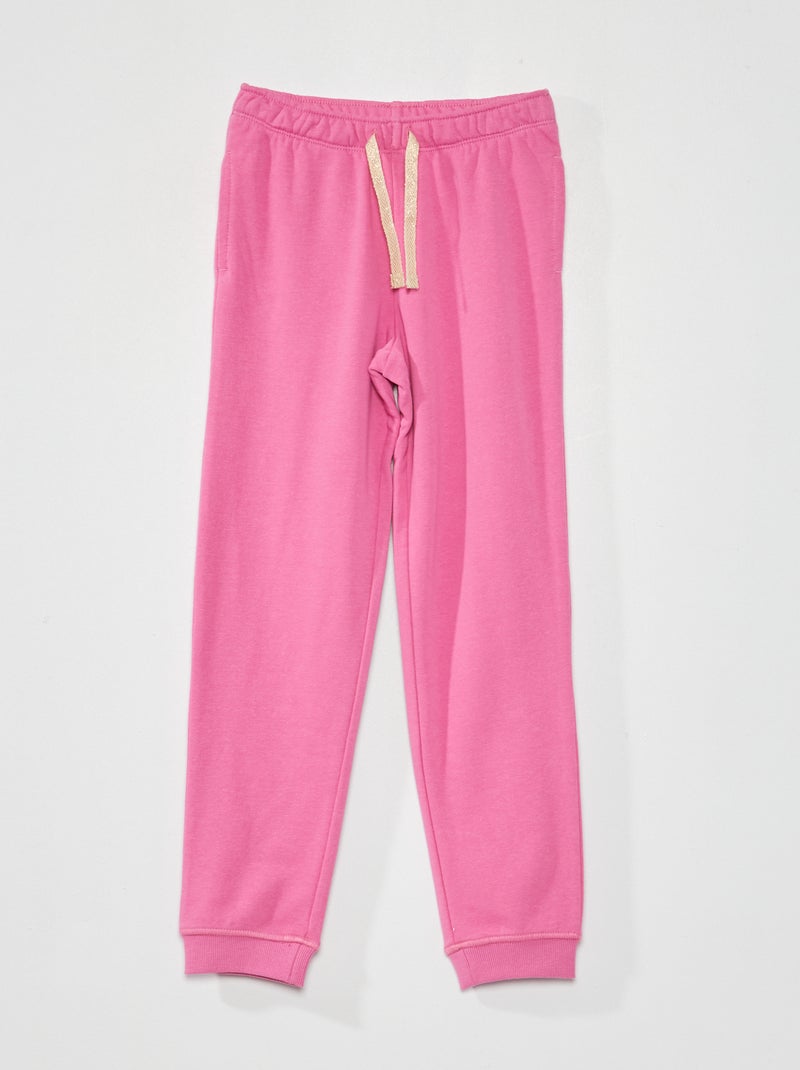 Joggers in tessuto felpato tinta unita ROSA - Kiabi