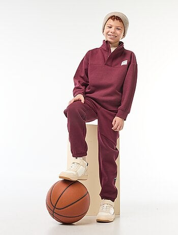 Joggers in tessuto felpato tinta unita