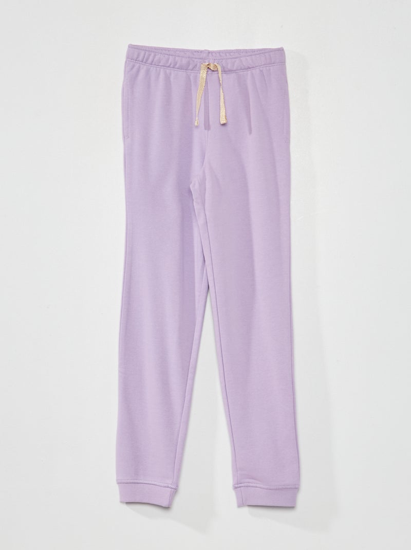 Joggers in tessuto felpato tinta unita VIOLA - Kiabi
