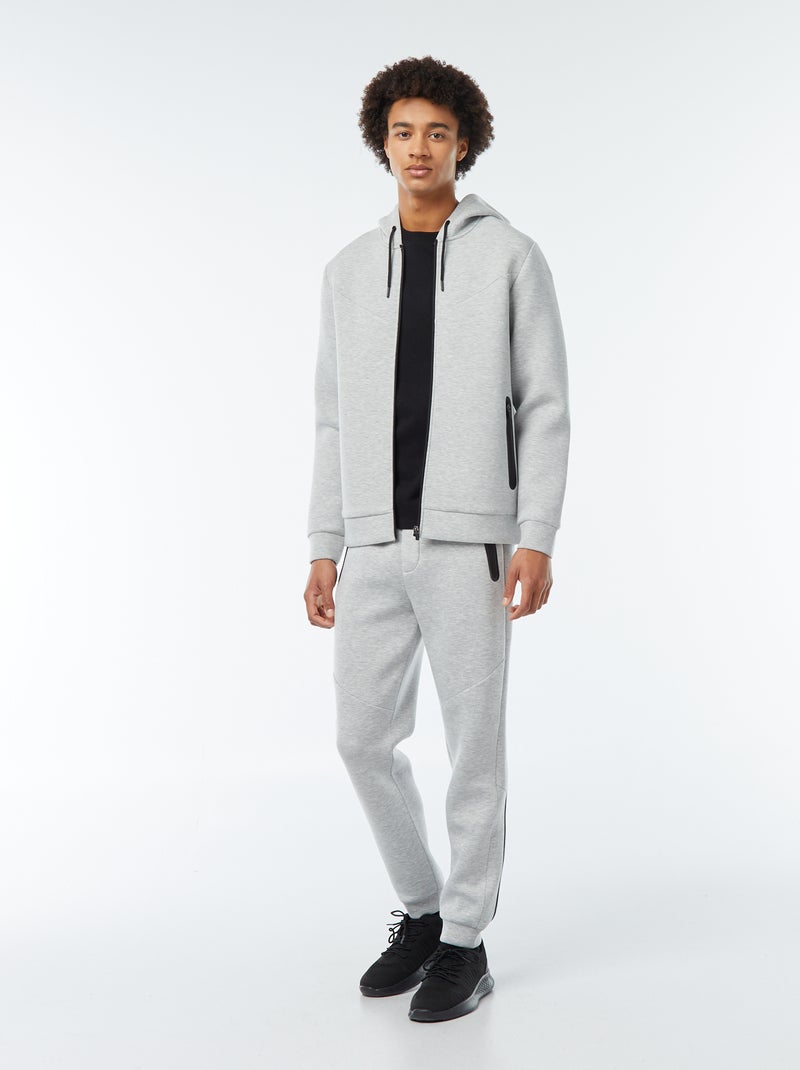 Joggers in tessuto felpato tipo neoprene con tasche con zip Grigio - Kiabi