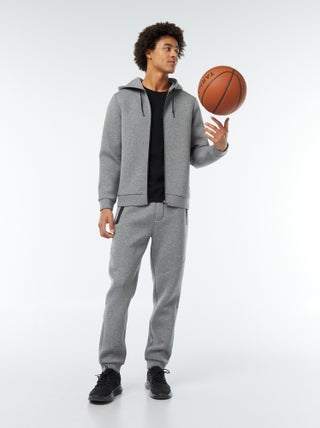 Joggers in tessuto felpato tipo neoprene con tasche con zip