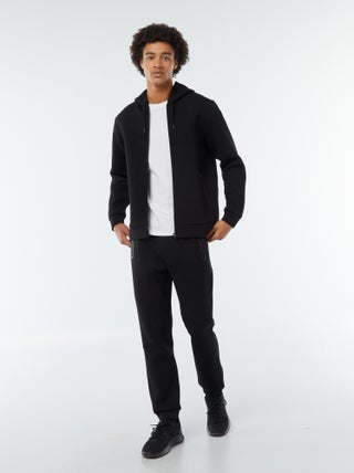 Joggers in tessuto felpato tipo neoprene con tasche con zip