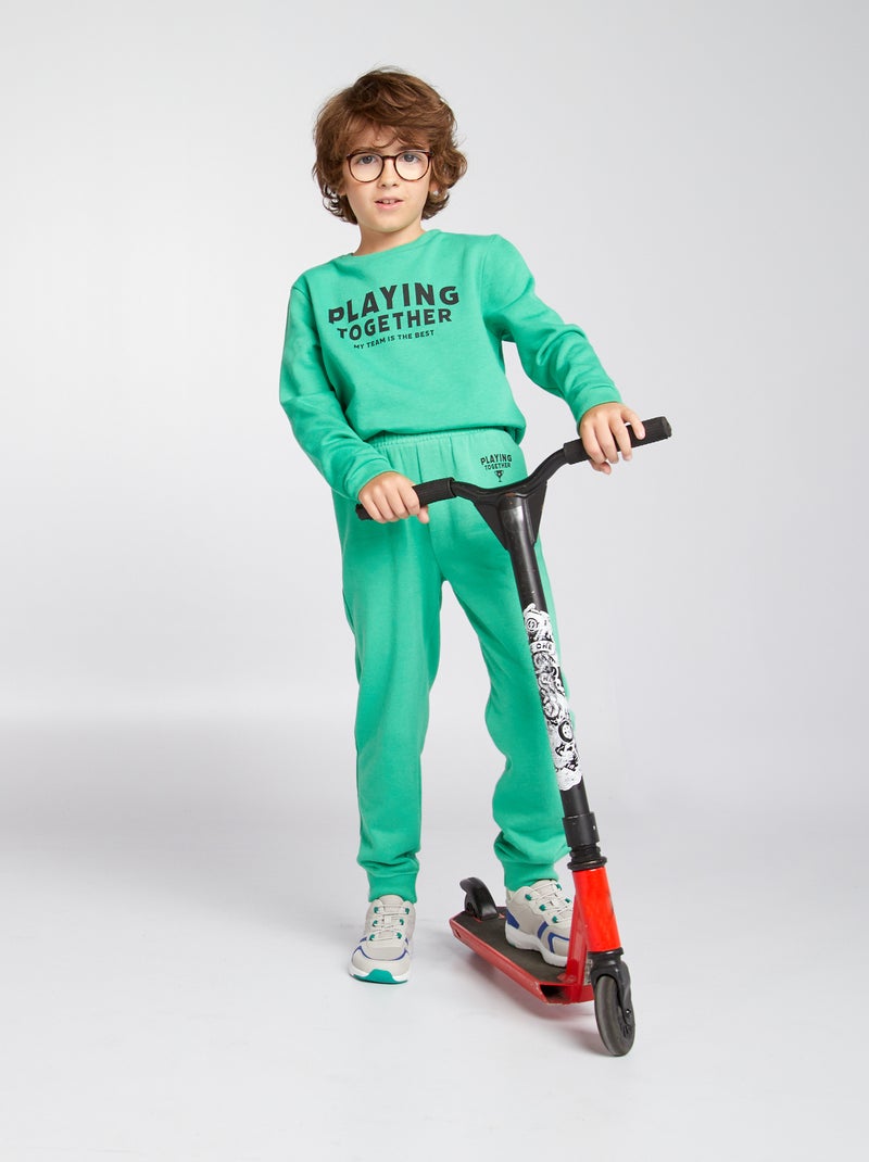 Joggers in tessuto felpato Verde - Kiabi
