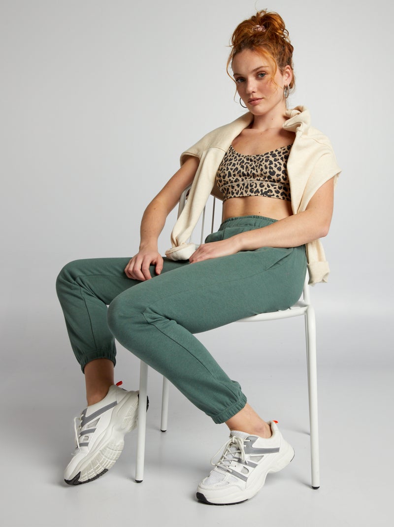 Joggers in tessuto felpato VERDE - Kiabi
