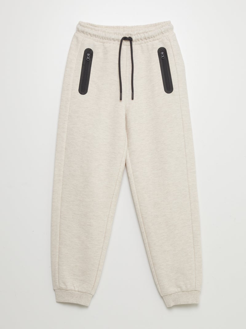 Joggers in tessuto ottoman BEIGE - Kiabi