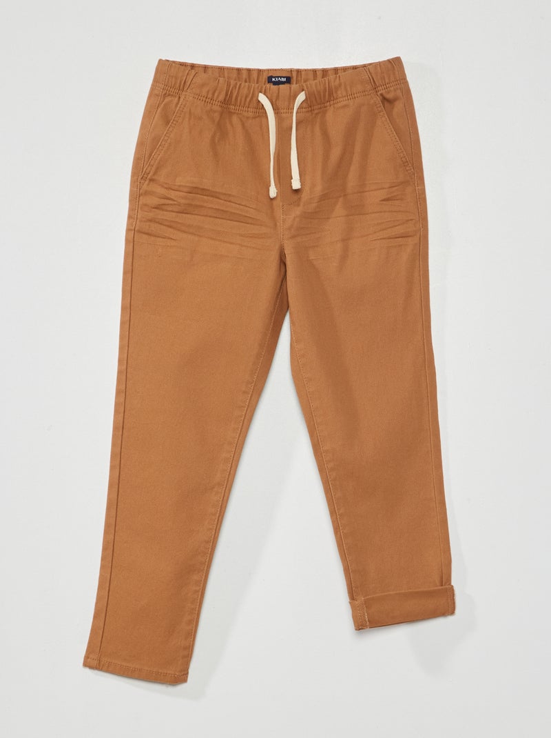 Joggers in twill BEIGE - Kiabi